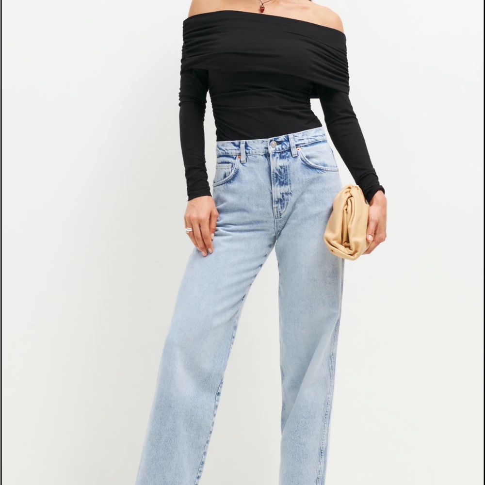 Reformation Florentina Knit Top Black - Size S